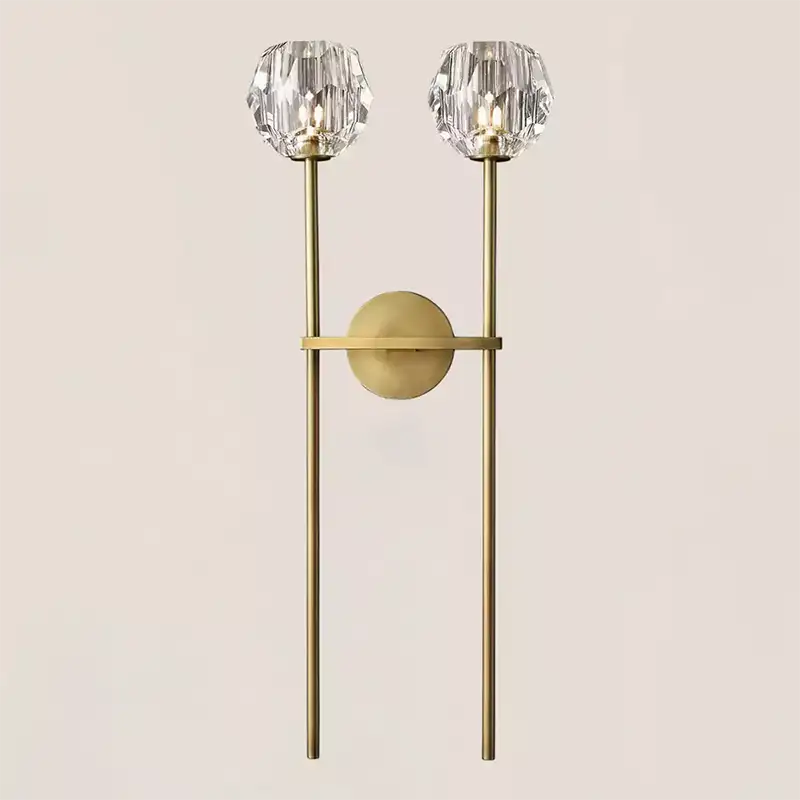 Boule Crystal Clear Glass Double Grand Wall Sconce