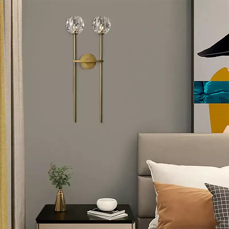 Boule Crystal Clear Glass Double Grand Wall Sconce