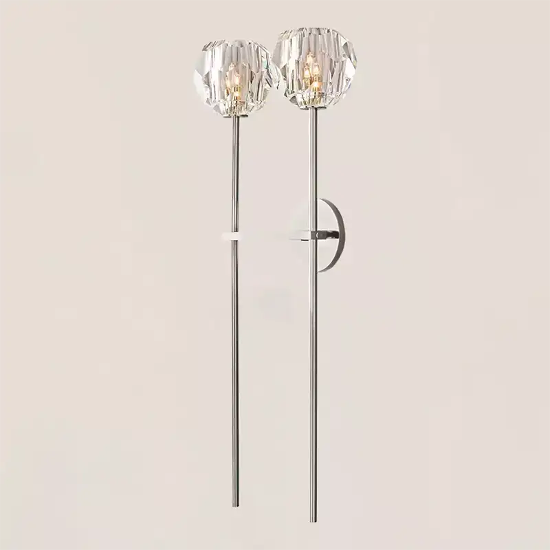 Boule Crystal Clear Glass Double Grand Wall Sconce