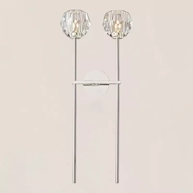 Boule Crystal Clear Glass Double Grand Wall Sconce