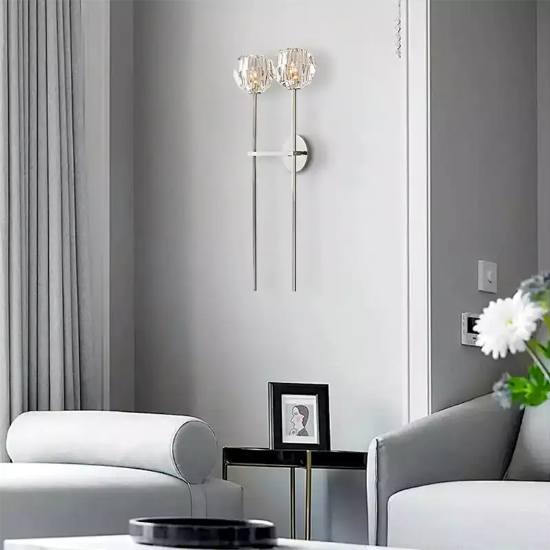 Boule Crystal Clear Glass Double Grand Wall Sconce