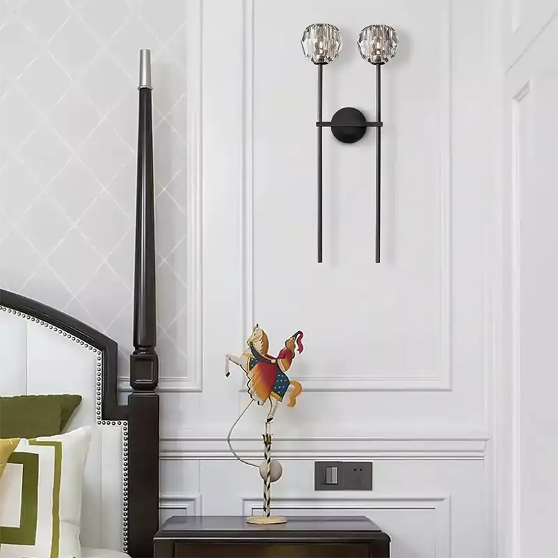 Boule Crystal Clear Glass Double Grand Wall Sconce