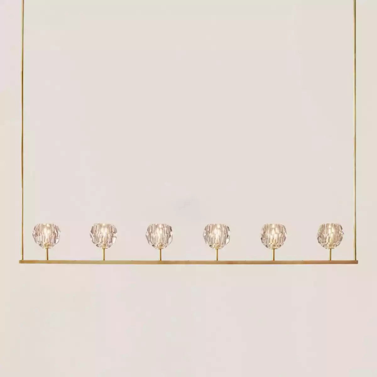 Boule Crystal Clear Glass Linear Chandelier 60"