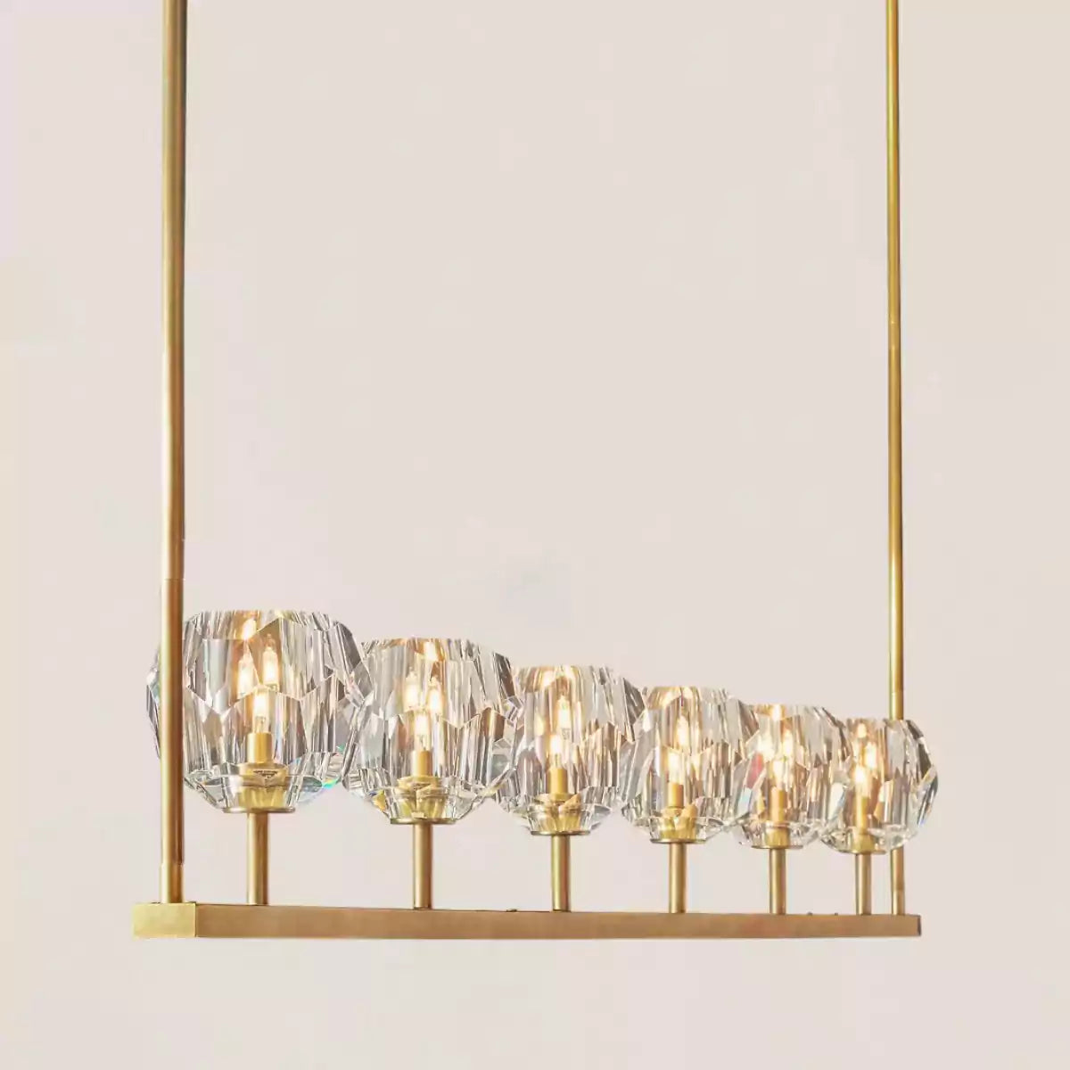Boule Crystal Clear Glass Linear Chandelier 60"