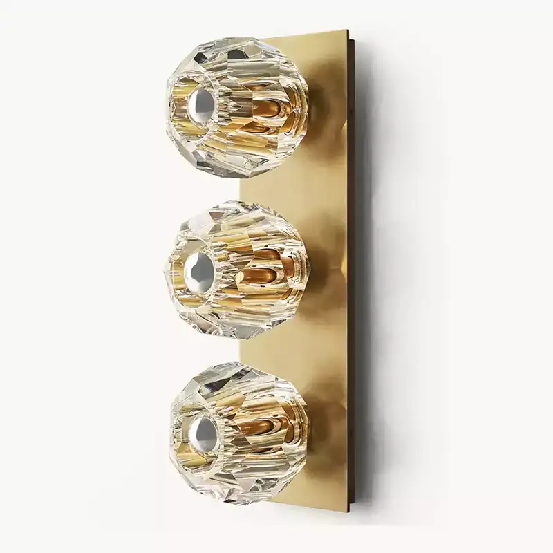 Boule Crystal Clear Glass Linear Short Wall Sconce