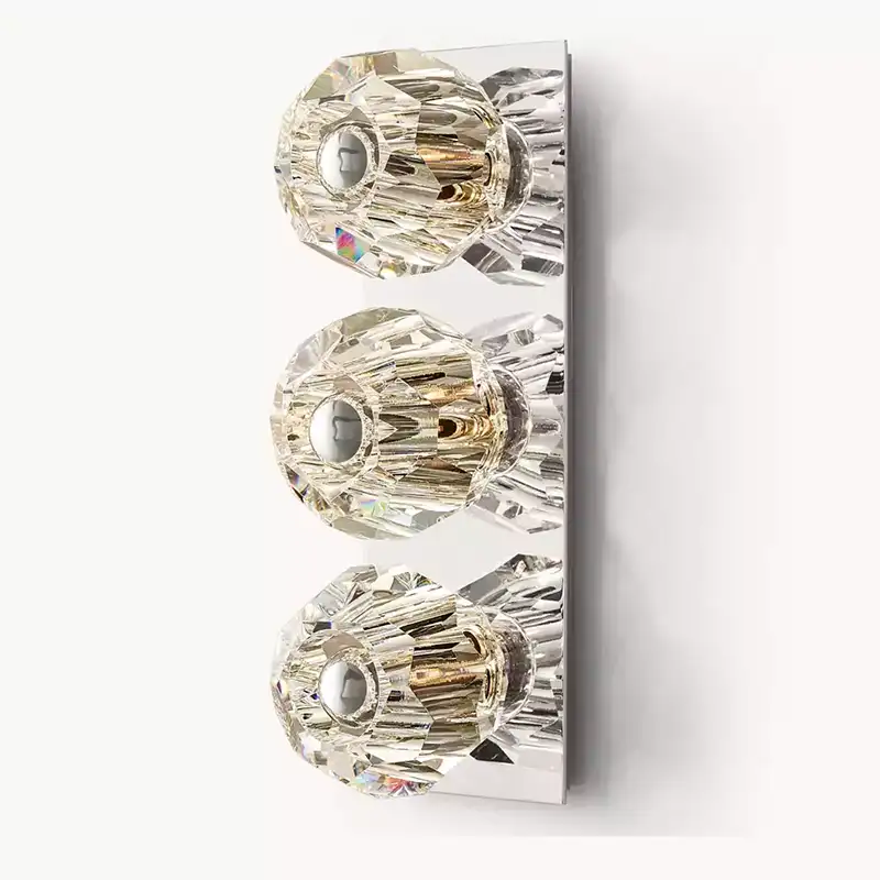 Boule Crystal Clear Glass Linear Short Wall Sconce