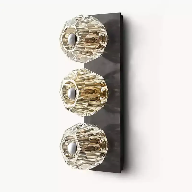 Boule Crystal Clear Glass Linear Short Wall Sconce