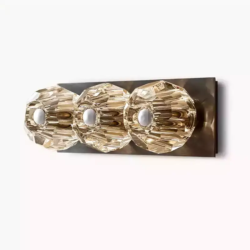 Boule Crystal Clear Glass Linear Short Wall Sconce