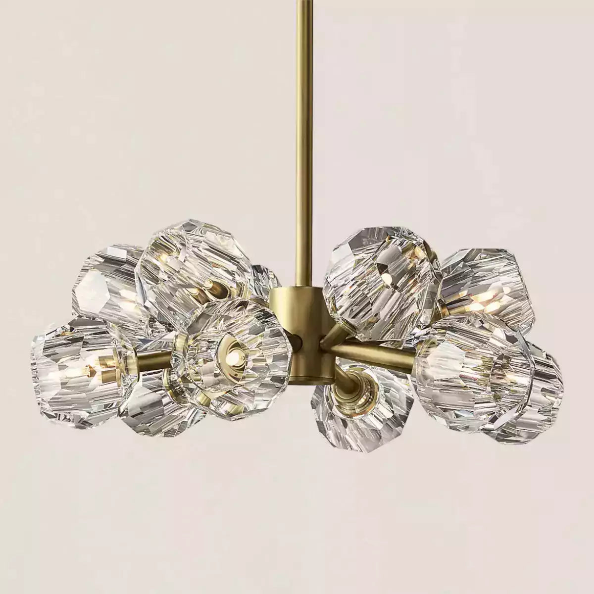 Boule Crystal Clear Glass Round Chandelier 24"