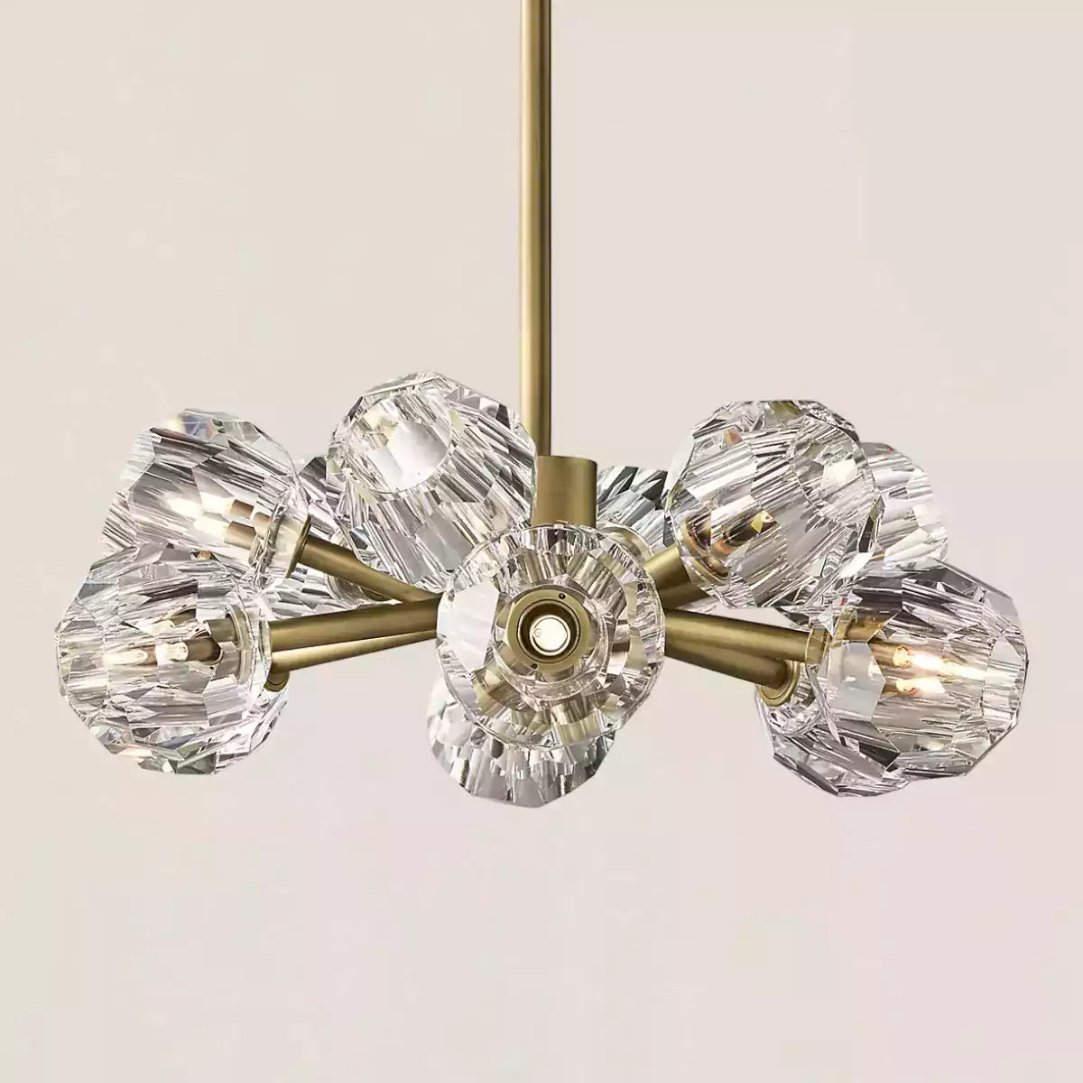 Boule Crystal Clear Glass Round Chandelier 24"