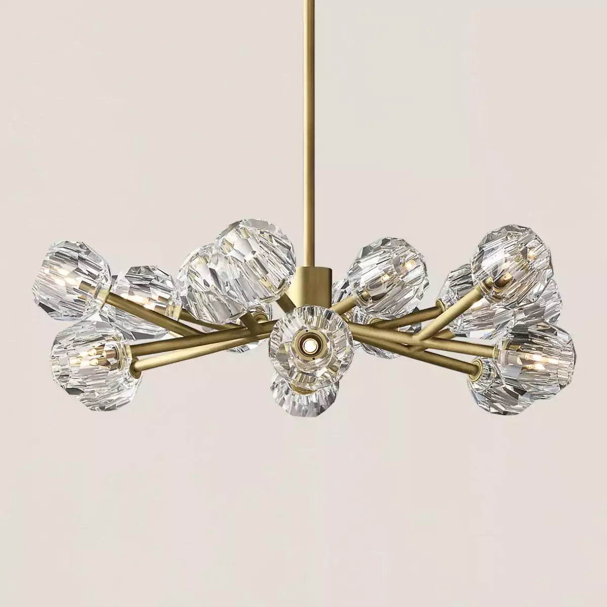 Boule Crystal Clear Glass Round Chandelier 36"