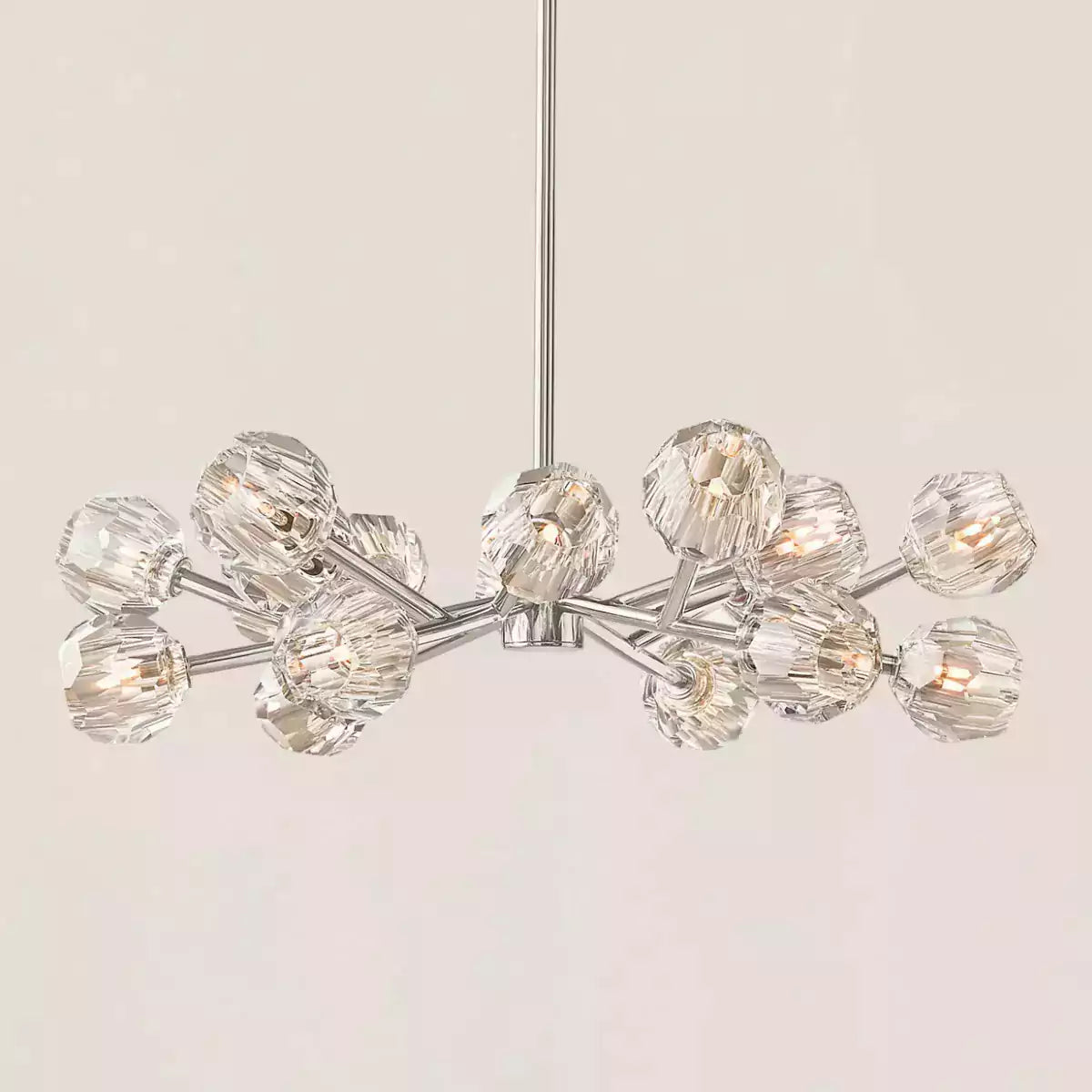 Boule Crystal Clear Glass Round Chandelier 36"