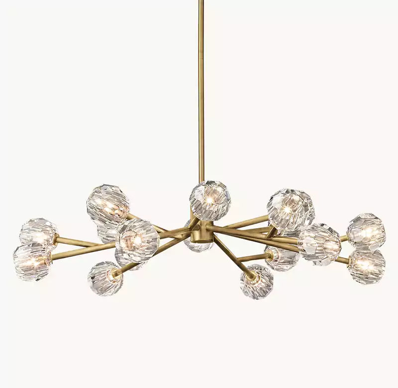 Boule Crystal Clear Glass Round Chandelier 48"