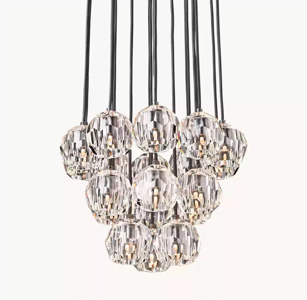 Boule Glass Round Cluster Chandelier