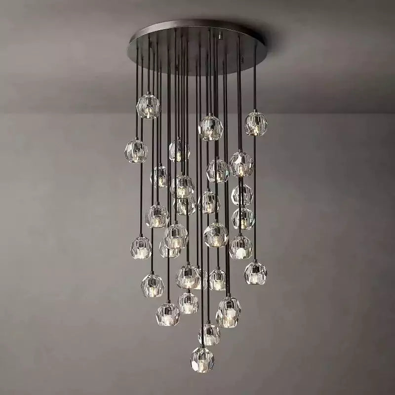 Boule Glass Round Cluster Chandelier