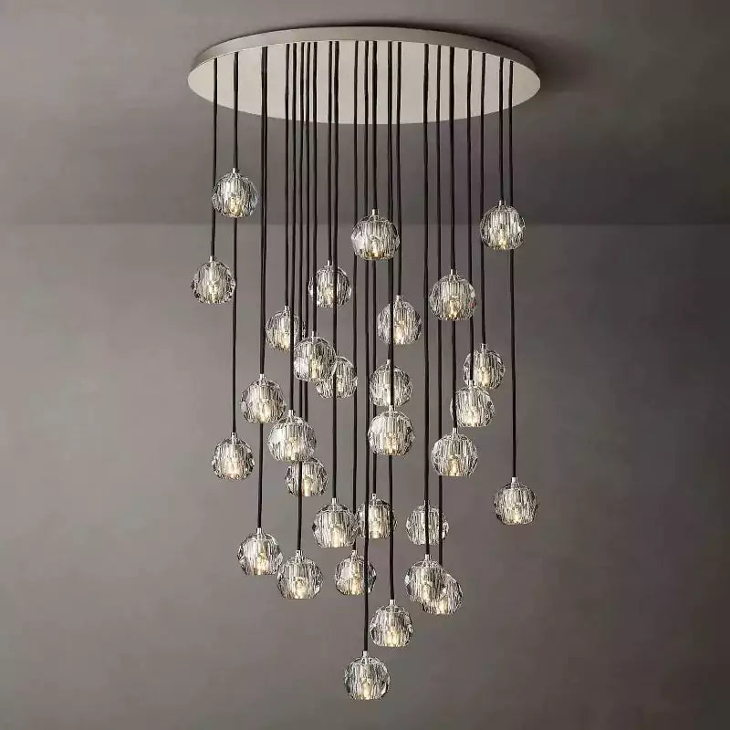 Boule Glass Round Cluster Chandelier