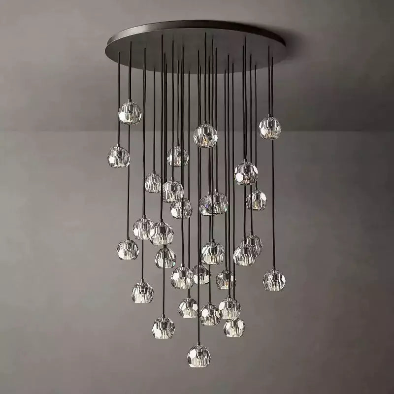 Boule Glass Round Cluster Chandelier