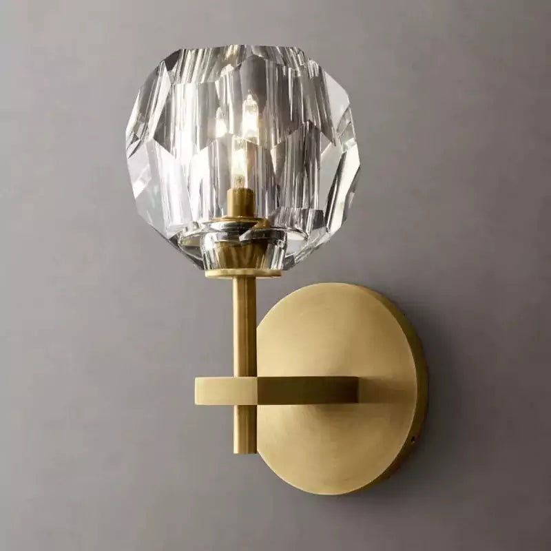 Boule Crystal Clear Glass Short Wall Sconce