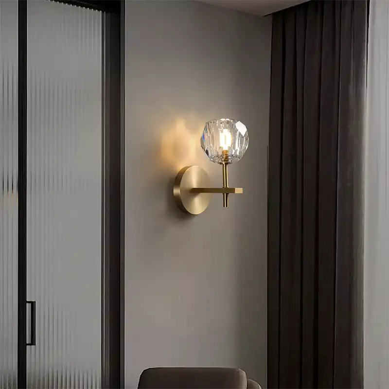 Boule Crystal Clear Glass Short Wall Sconce