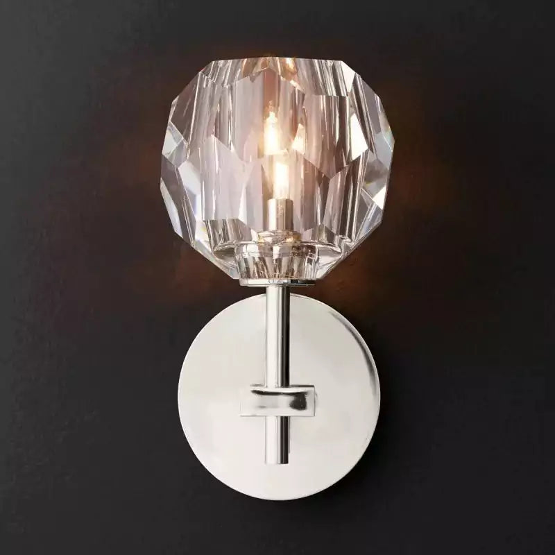 Boule Crystal Clear Glass Short Wall Sconce
