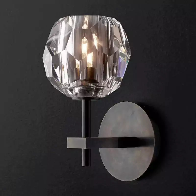 Boule Crystal Clear Glass Short Wall Sconce
