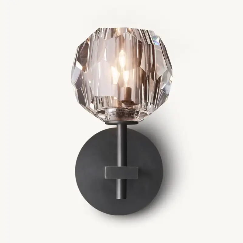 Boule Crystal Clear Glass Short Wall Sconce