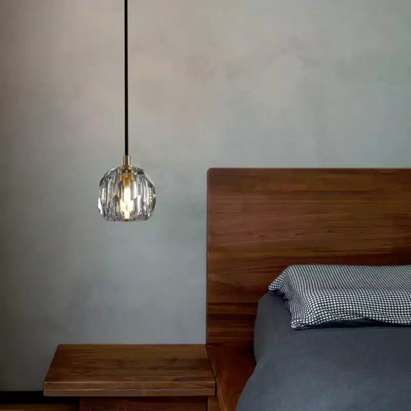 Boule Crystal Smoke Glass Cord Pendant