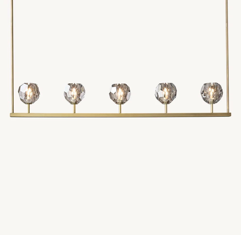 Boule Crystal Smoke Glass Linear Chandelier 48"