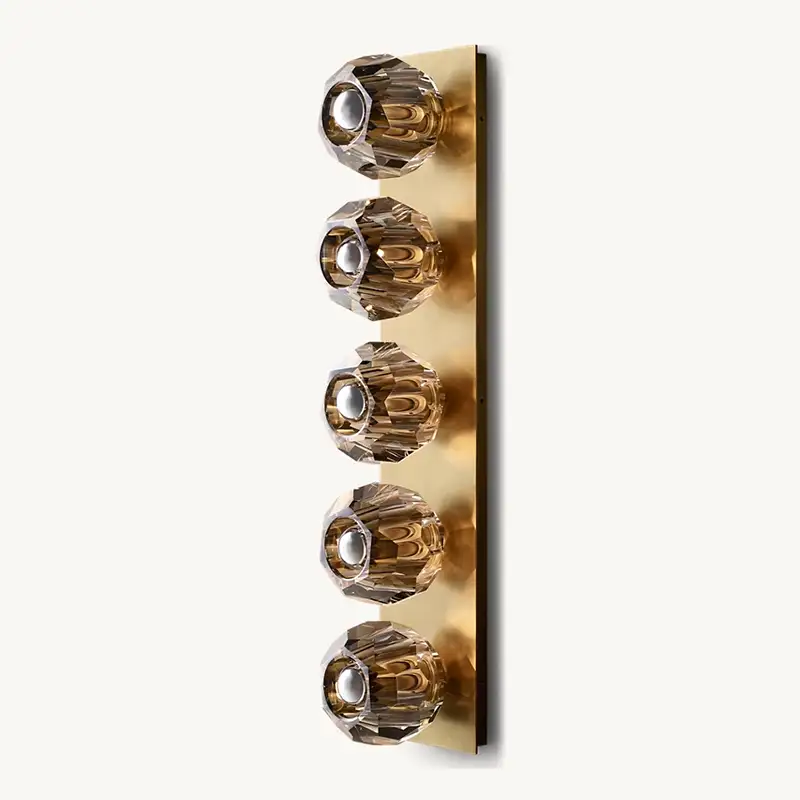 Boule Crystal Smoke Glass Linear Grand Wall Sconce