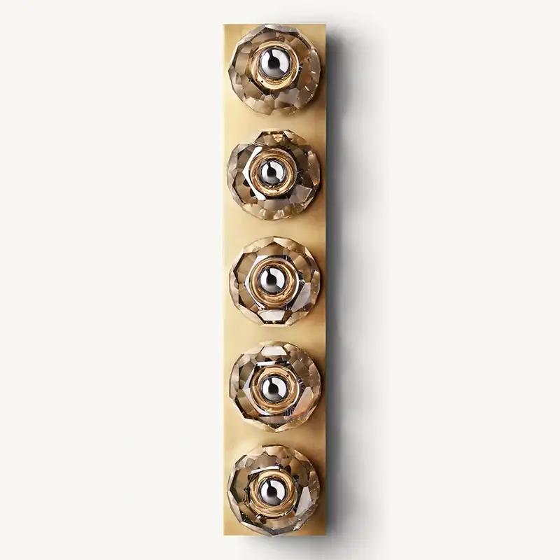 Boule Crystal Smoke Glass Linear Grand Wall Sconce