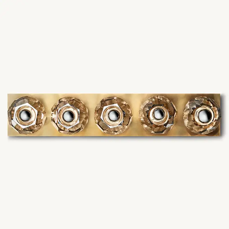 Boule Crystal Smoke Glass Linear Grand Wall Sconce