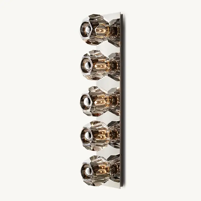Boule Crystal Smoke Glass Linear Grand Wall Sconce