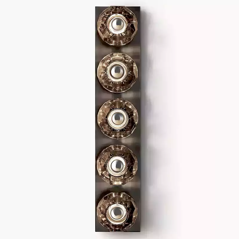 Boule Crystal Smoke Glass Linear Grand Wall Sconce