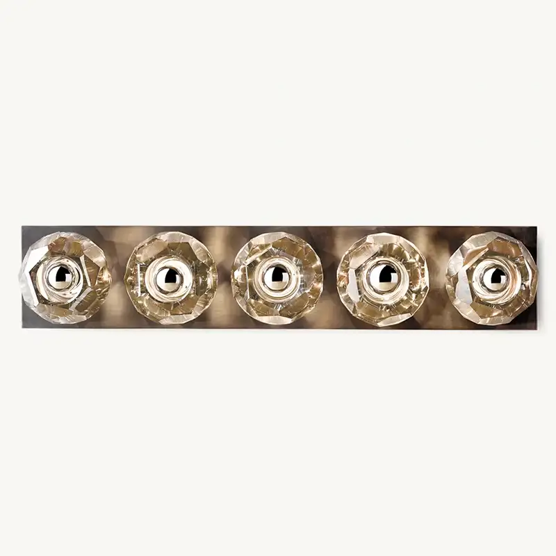 Boule Crystal Smoke Glass Linear Grand Wall Sconce
