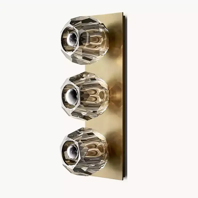 Boule Crystal Smoke Glass Linear Short Wall Sconce