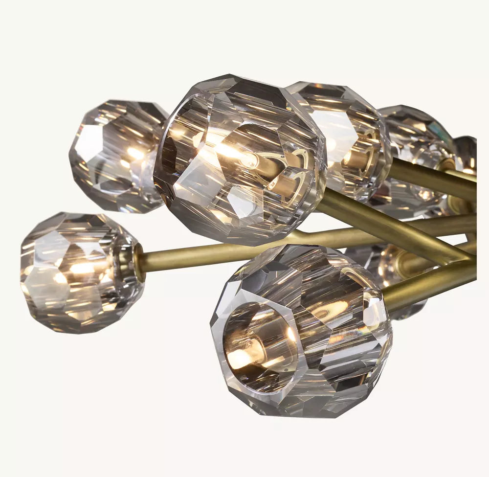 Boule Crystal Smoke Glass Round Chandelier 36"