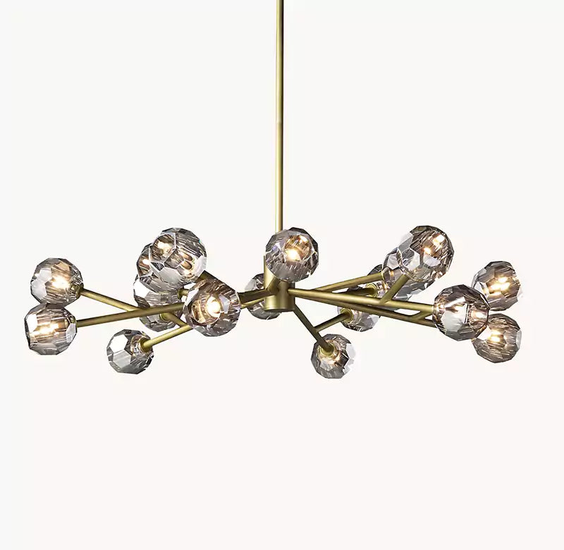 Boule Crystal Smoke Glass Round Chandelier 48"