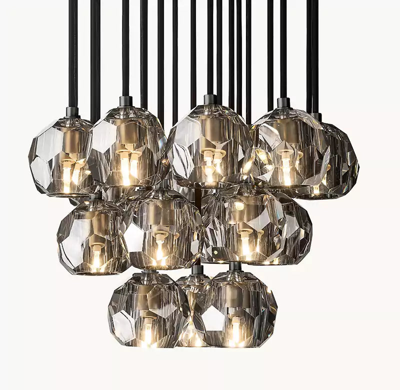 Boule Glass Round Cluster Chandelier