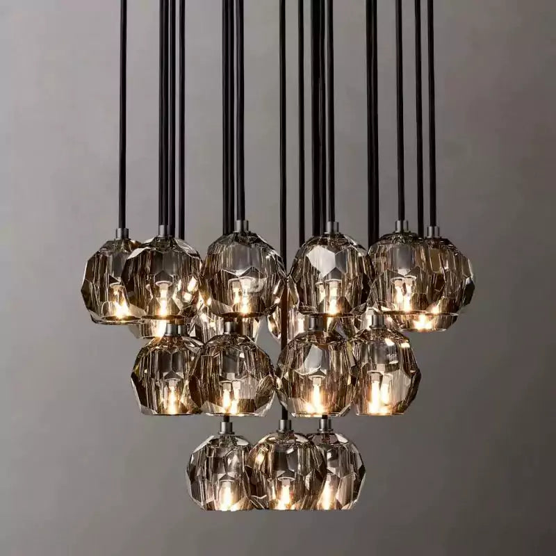 Boule Glass Round Cluster Chandelier