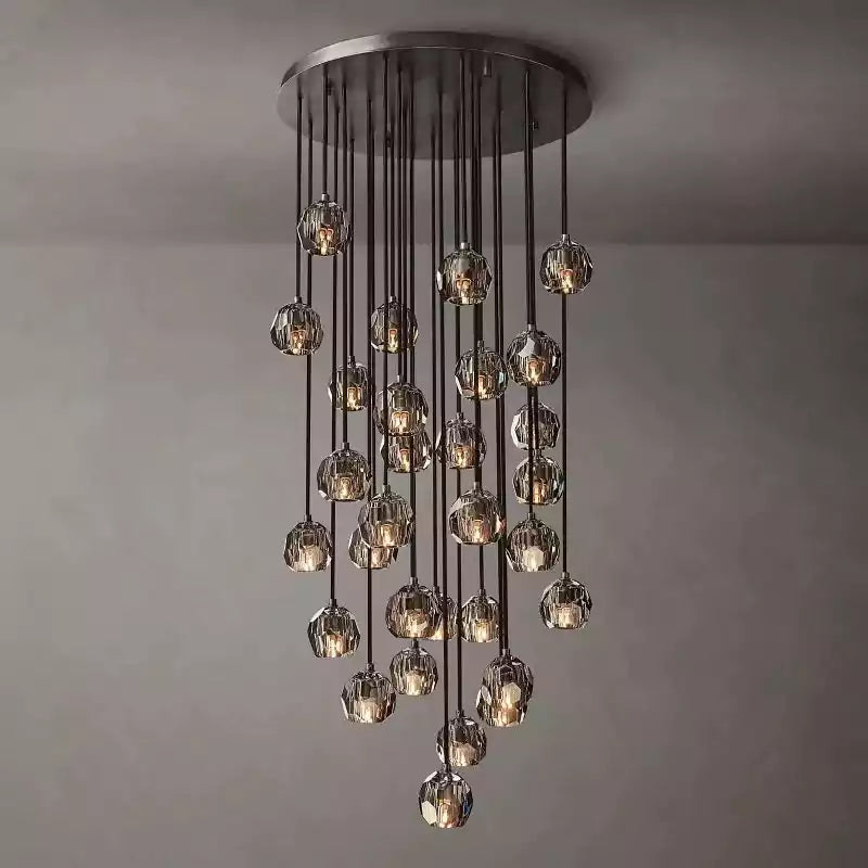 Boule Glass Round Cluster Chandelier