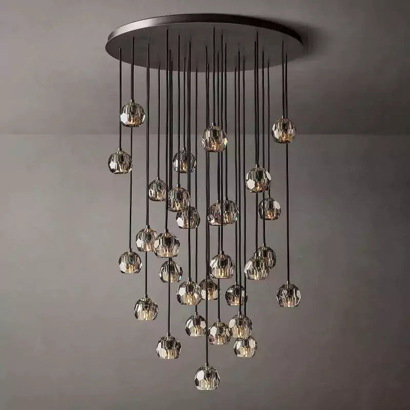 Boule Glass Round Cluster Chandelier