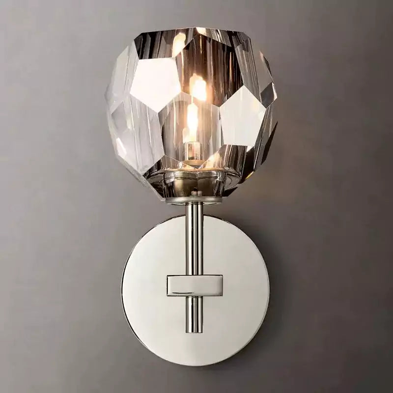 Boule Crystal Smoke Glass Short Wall Sconce