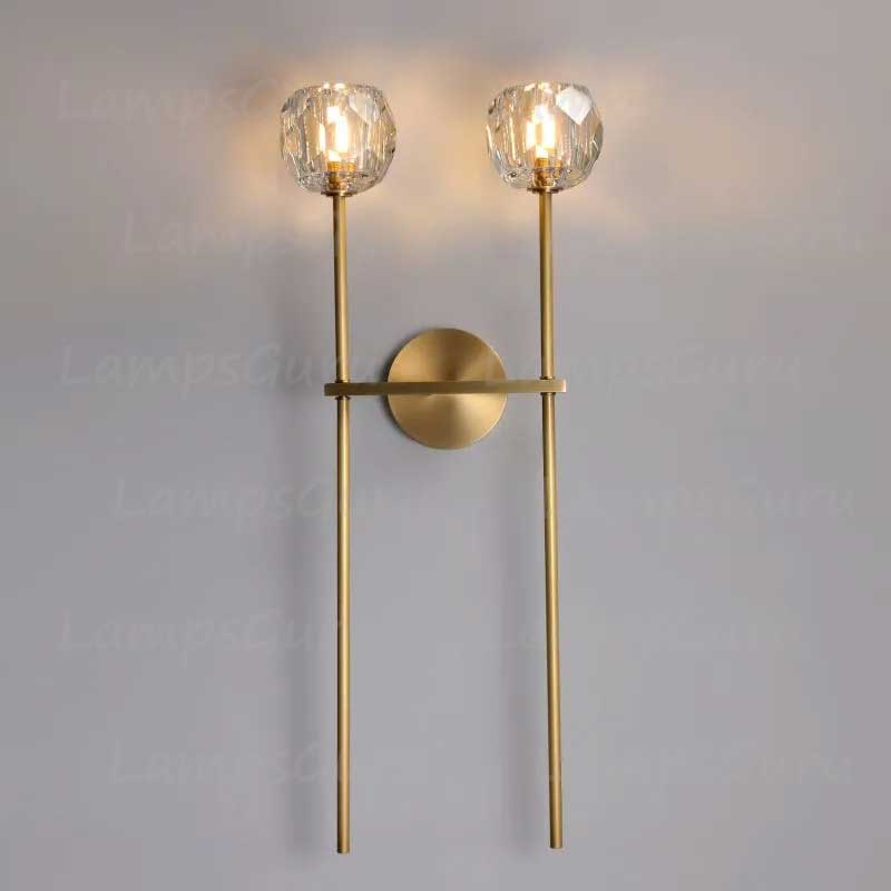 LG Boulla Crystal Clear Glass Double Grand Wall Sconce