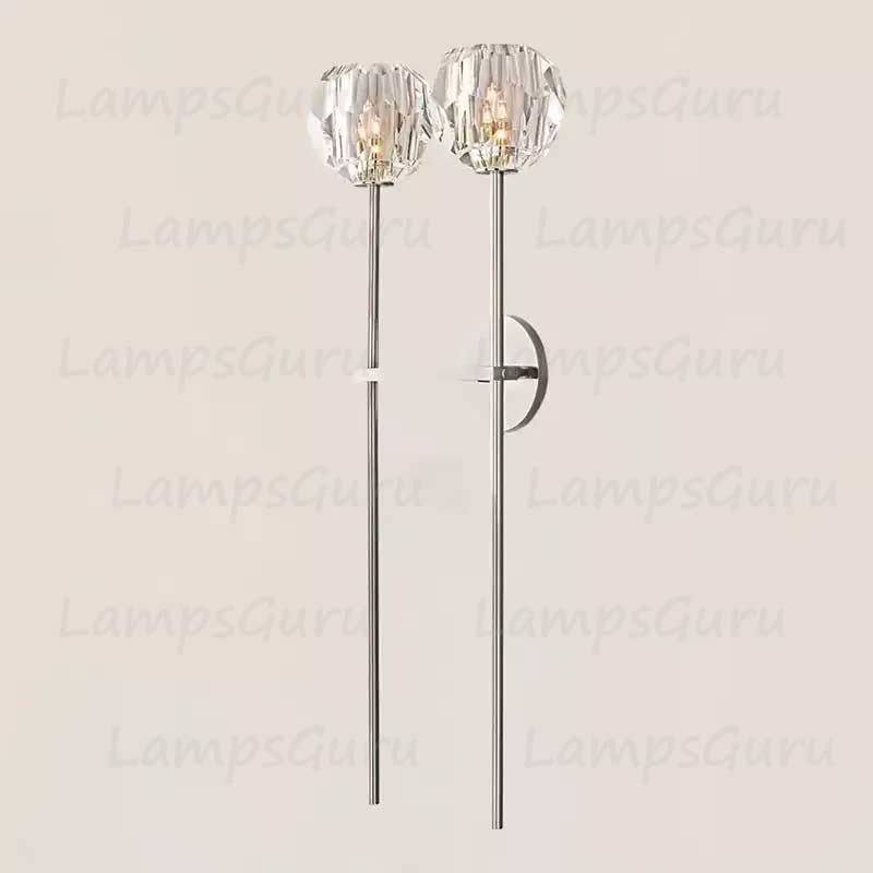 LG Boulla Crystal Clear Glass Double Grand Wall Sconce