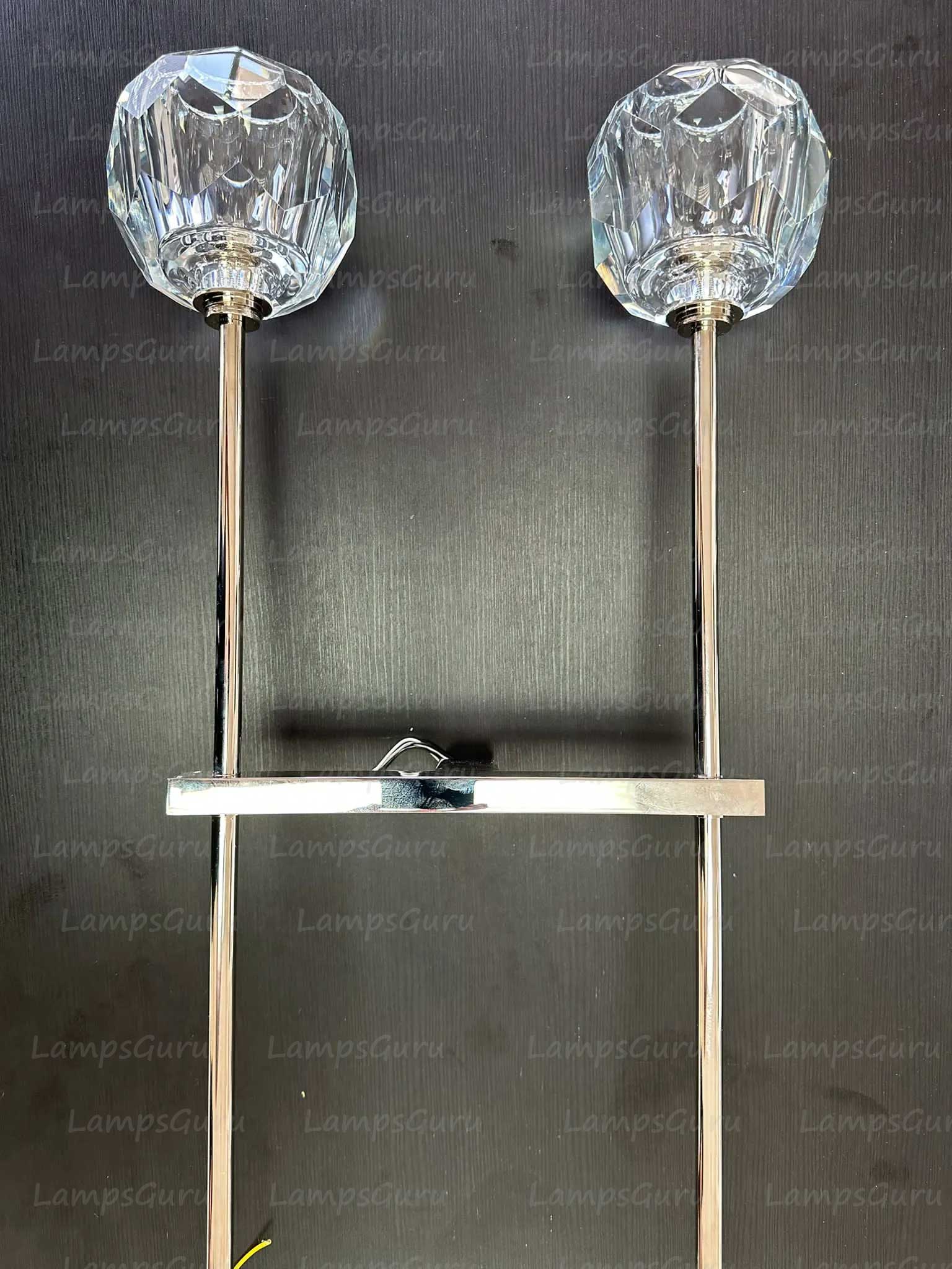 LG Boulla Crystal Clear Glass Double Grand Wall Sconce