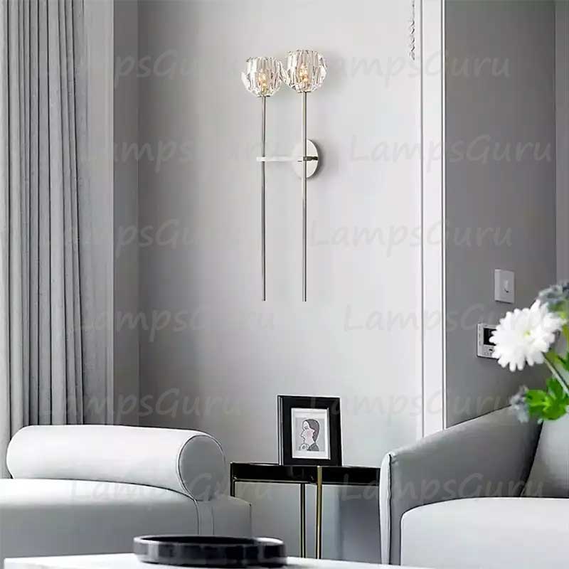 LG Boulla Crystal Clear Glass Double Grand Wall Sconce