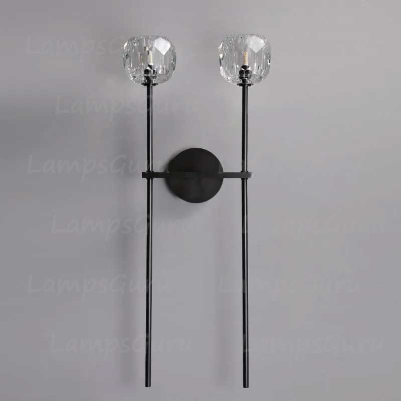 LG Boulla Crystal Clear Glass Double Grand Wall Sconce
