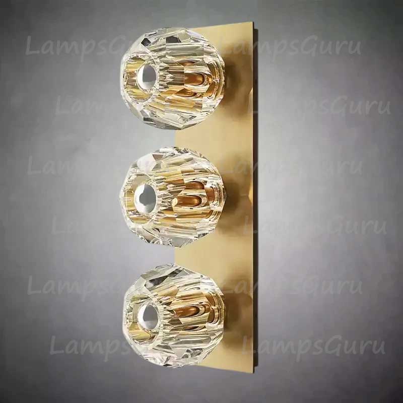 LG Boulla Crystal Clear Glass Linear Short Wall Sconce