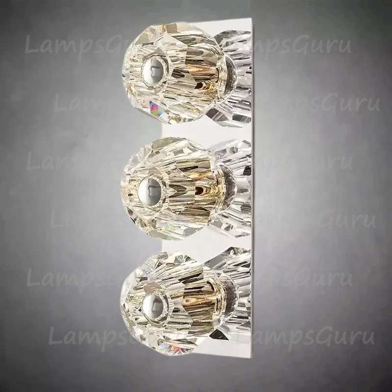 LG Boulla Crystal Clear Glass Linear Short Wall Sconce