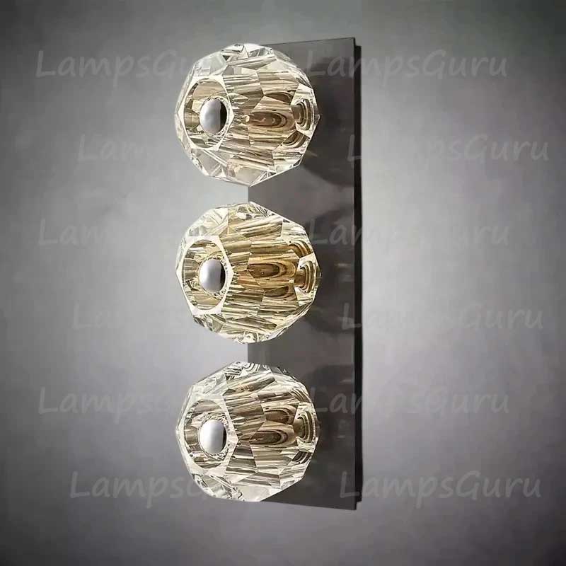 LG Boulla Crystal Clear Glass Linear Short Wall Sconce